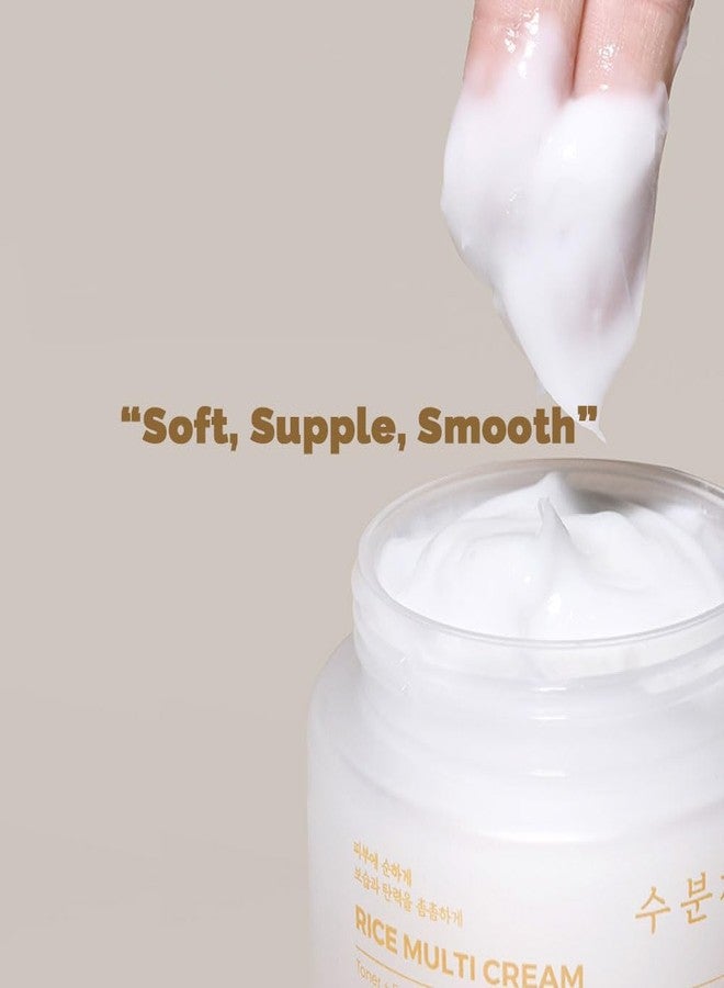 PRETTYSKIN Rice Amino Acid Multi Moisturizing Cream | 4-in-1 Toner + Emulsion + Serum + Cream | With Rice Bran Water & Niacinamide | Gentle Daily Hydration & Texture Care | 3.38fl.oz - Image 5